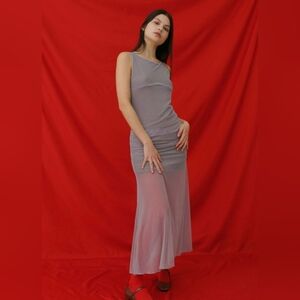 Find Me Now Elegant Brown "2 N 1" A-Line Mesh Skirt